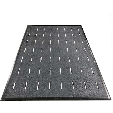Slip Shield 3 ft x 5 ft Slip Resistant Grit Top Mat with Drainage Slots, Food Service Safety FM-025