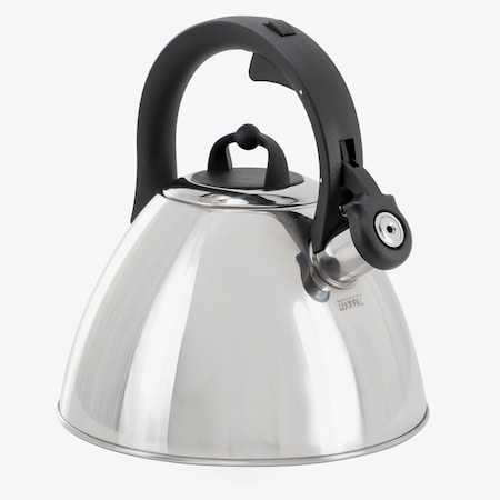 Mr. Coffee Starsbury 2.1 Quart Stainless Steel Whistling Tea Kettle with Stay-Cool Handles 143793.01