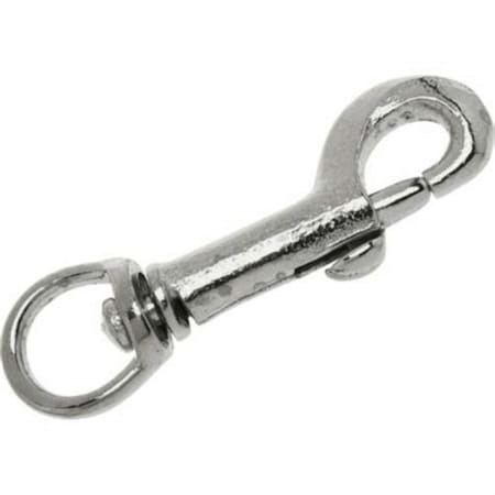 Campbell Chain & Fittings Swiveling Bolt Snap, 3/8 in, 60 lb Working Load, Malleable Iron, Nickel T7607602