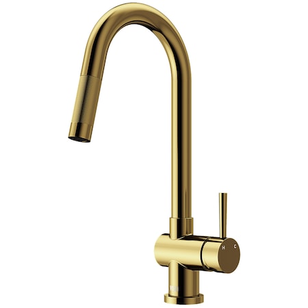 Vigo Gramercy Single Handle Pull-Down Spout Kitchen Faucet in Matte Brushed Gold VG02008MG