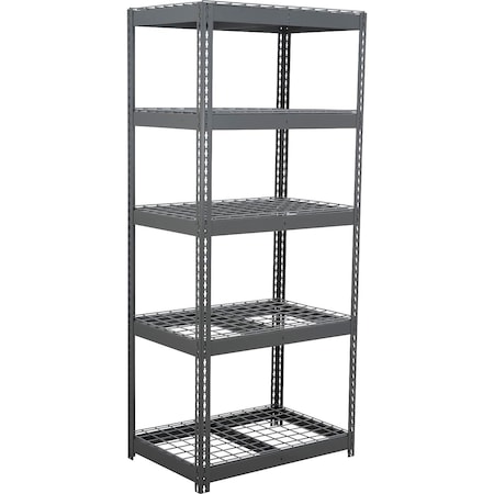 Global Industrial 5 Shelf, Heavy Duty Boltless Shelving, Starter, 48"Wx48"Dx120"H, Wire Deck B3171059