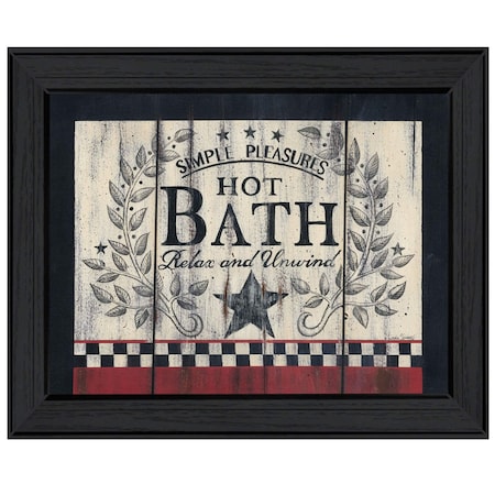 Homeroots Hot Bath 10 Black Framed Print Bathroom Wall Art 415446