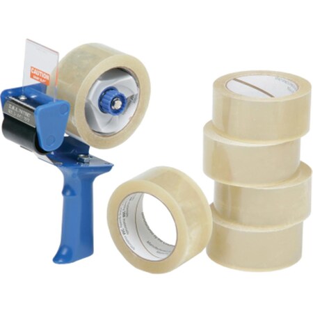 Clean All 751001 2 in. x 55 Yards Commercial Packaging Tape with Dispenser Clear CL3746270