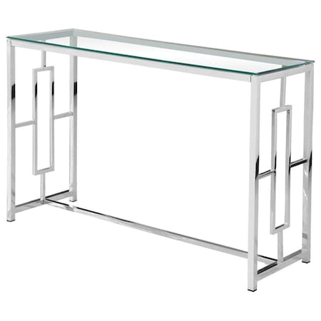 Kd Gabinetes Silver Stainless Steel Glass Sofa Table KD2205447