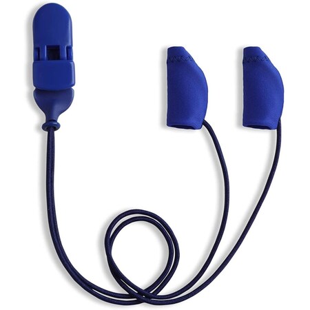 Ear Gear 1 in. Micro Corded Binaural Hearing Aids Protectors, Blue EG-MICROCORD-BL