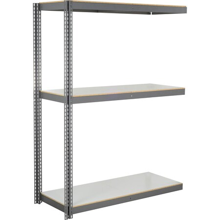 Global Industrial 3 Shelf, Heavy Duty Boltless Shelving Add On, 72"Wx48"Dx60"H, Laminate Deck B3153124