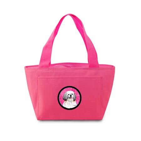 Carolines Treasures 15 x 7 in. Shih Tzu Zippered Insulated School Washable and Stylish Lunch Bag Cooler- Pink SC9128PK-8808