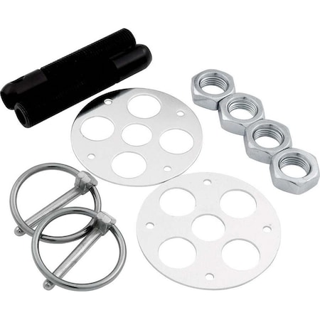 Powerhouse 0.5 in. Lightweight Aluminum Hood Pin Kit, Black PO3642385