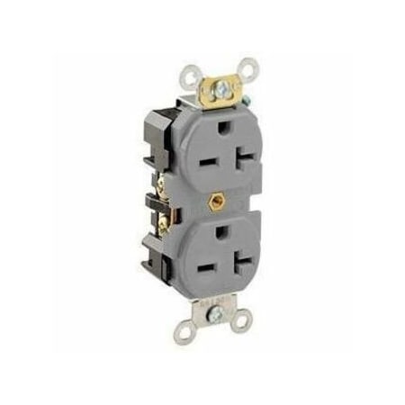 Leviton PlugsandReceptacles, 20A, 250VAC, Gry, Nylon 5462-GY