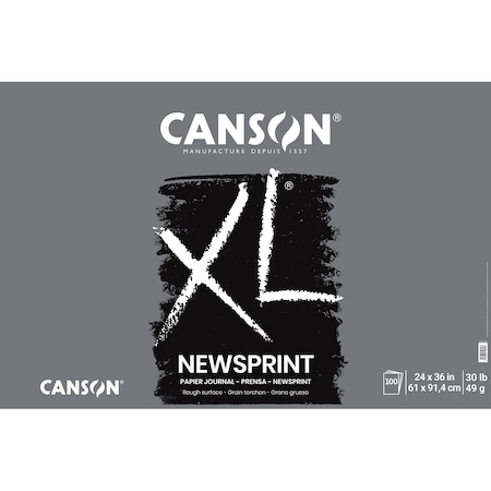 Canson XL Series Newsprint Pad, Foldover Binding, 100 Sheet, 24x36 inch C100510952