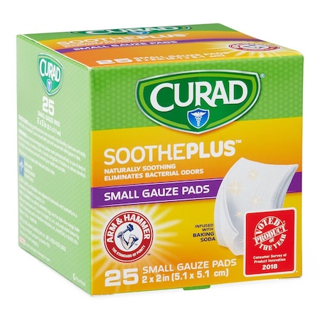 Medline CURAD SoothePlus 2in x 2in Gauze Pad, 25/Box CUR202225AHH