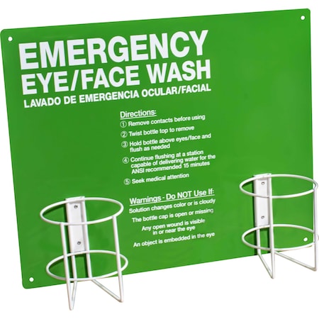 Encore Packaging Metal Emergency Eyewash Bottle Station - Double (Solution Not Included) IFS-5720-D