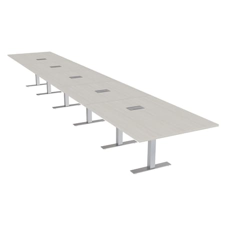 Skutchi Designs 22 Person Conference Table With Power Unit | 22' Rectangular Table | Harmony Series HAR-REC-48x264-T-K458-ESIL