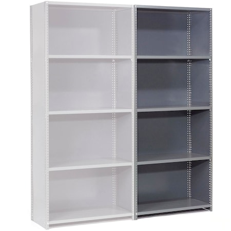 Global Industrial 5 Shelf, Closed Steel Shelving, 36"W x 30"D x 97"H, Add On, 20 GA, Gray 796387