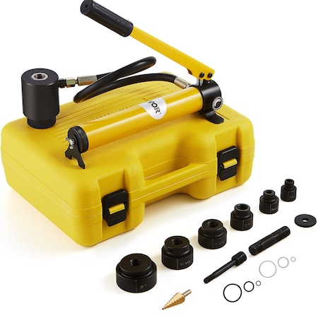 Vevor 10 Ton Hydraulic Knockout Punch Driver Kit Hole Tool 1/2"-2" with 6 Dies SYK-8B