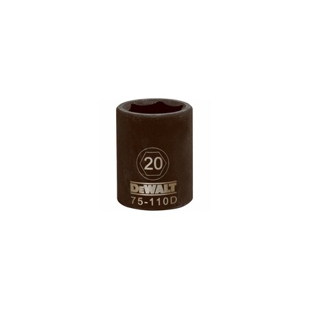 Stanley Metric Impact Socket, 6-Point, Black Oxide, 1/2-In. Drive, 20mm DWMT75110OSP