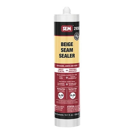 Sem 2900 1-Component Seam Sealer, 10.1 fl-oz Tube, Liquid, Beige, 1K Component 29382