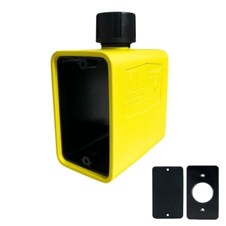 Kh Industries Portable Extra Depth Outlet Box, Yellow, Dead End, (1) 1.39in Single (1)Blank, 3/4in Strain Relief PT9751-SBN