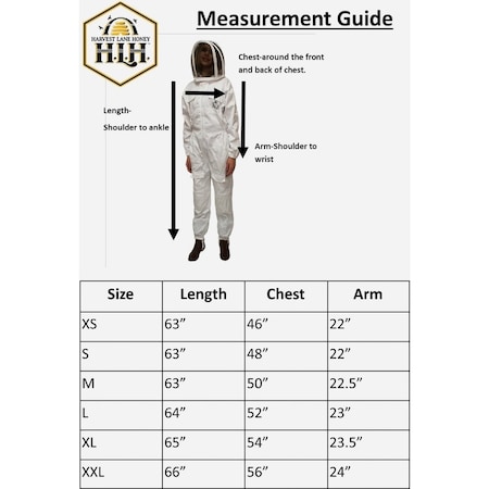Harvest Lane Honey Large Polyester/Cotton Beekeeping Suit CLOTHSL-101