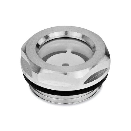 Jw Winco Sight Glass, Aluminum, 55 mm Hex Thick 743-32-G11/2-A