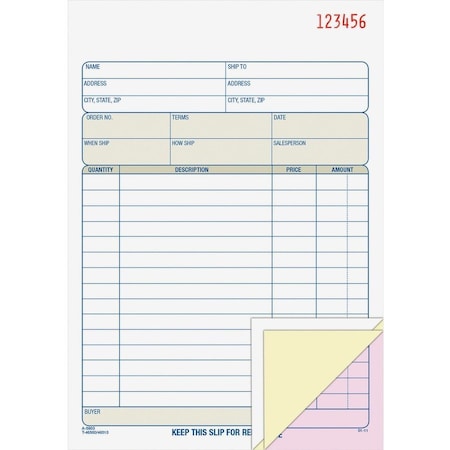 Adams carbonlesss Order Book - 3 pt or 50 Sets TC5803