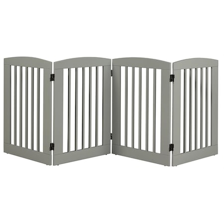 Beloved Furniture  36 in. Ruffluv 4 Panel Expansion Pet Gate  Large - Grey BE2545423