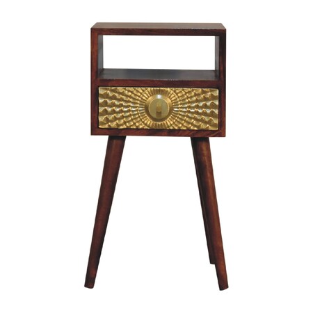 Homeroots 23" Brown Solid Wood Square One Drawer Nightstand 651562