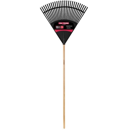Truper Poly Poly Tru-Tough Leaf Rake, 26 Tines, 66-1/2 in L Wood Handle EP-26