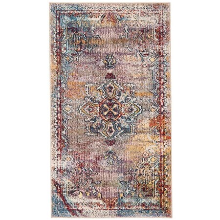 Safavieh Savannah Power Loomed Small Rectangle RugGrey & Cream 3 x 5 ft. SVH610D-3