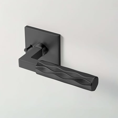 Mcbowery Hailey Matte Black Bed/Bath Door Handle, Square Rosette, Concealed Screws (Privacy) 202PVMB