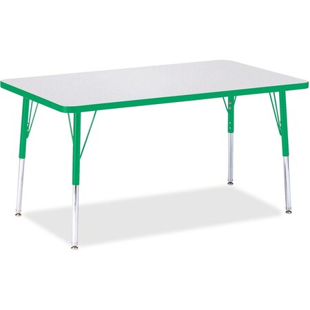 Jonti-Craft Berries Rectangle Activity Table, 30 in. x 48 in., A-height, Freckled Gray/Green/Gray 6473JCA119