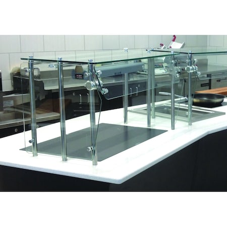 Advance Tabco Sleek Shield Food Shield self service with adjustable front glass 108 in.W x 15 in.D x 18 in.H GSG-15-108