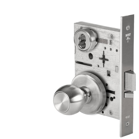 Best Grade 1 Classroom Mortise Lock, 4 Knob, H Rose, SFIC Housing Less Core, Satin Chrome Finish, Field 45H7R4H626