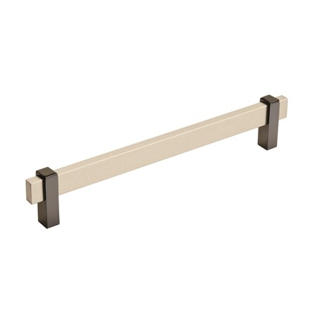 Amerock Mulino 7-9/16 in 192 mm Center-to-Center Silver Champagne/Black Nickel Cabinet Pull BP36725SCBN
