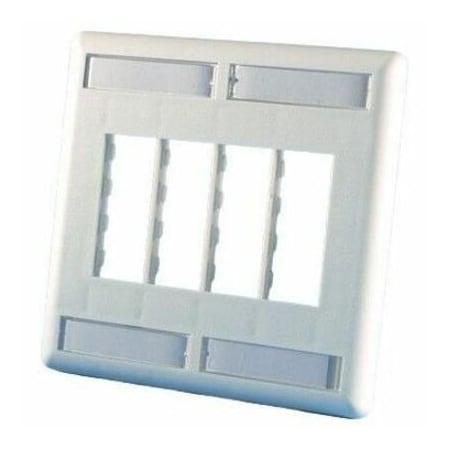 Ortronics 8-PORT FLUSH MOUNT UNLOADED, DOUBLE GANG TRACJACK, CLOUD WHITE 40300554-88