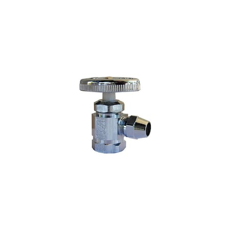 Larsen Supply Co. Angle Stop Valve, Chrome, Texas Old Style, 1/2 FPT x 3/8-In. Fine Flare 2011543