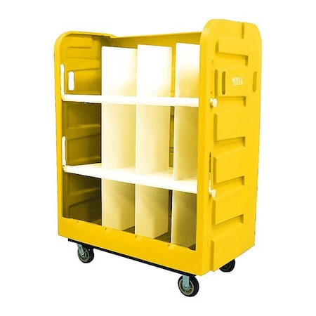 Royal Basket Trucks Linen Cart, Molded Plastic Shelves G48-YLX-TPAD6UNN