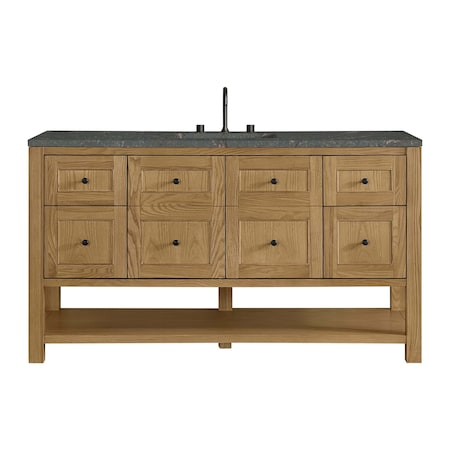James Martin Vanities Breckenridge 60 in. Single Vanity, Light Natural Oak w/ 3 CM Parisien Bleu Top 330-V60S-LNO-3PBL