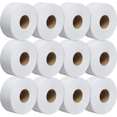 Scott Scott Essential, Jumbo Core, 1 Ply, Continuous Sheets, White, 12 PK 07223