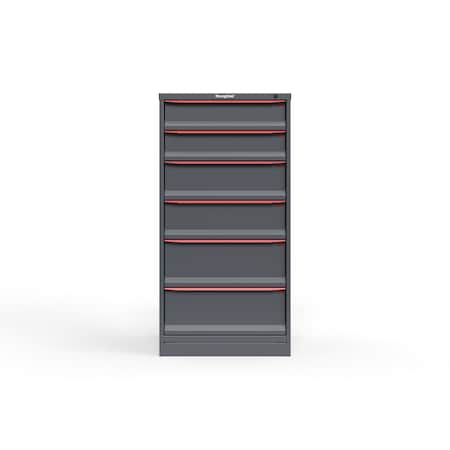 Strong Hold 6 drawer cabinet - (2x 6ft, 2x 8ft, 2x 10ft) - Red accents - Keyed Different S3060-PPDAS-0605DS