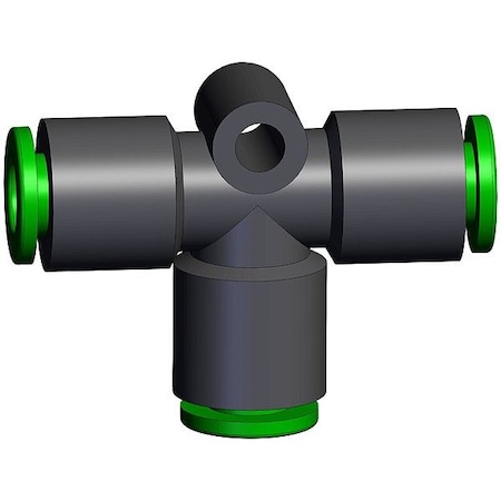 Smc Push-Fit Tee Fitting, Black, Rigid KRT06-00