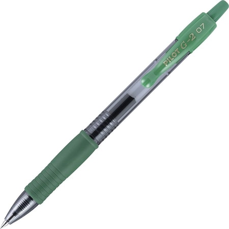Pilot Of America 31177 UPC G2 Retractable Gel Ink Rolling Ball Pen .7mm Green 31177