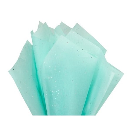 Nashville Wraps Aqua Blue Glitter Tissue Paper, 20x30, 200PK GS1003