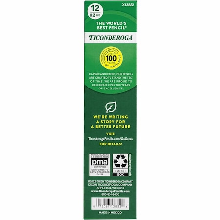Ticonderoga Soft No 2 Woodcase Pencils, Yellow, 12PK DIX13882