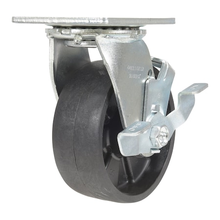 Vestil Glass Filled Nylon Swivel With Brake Caster 5 In. Diameter x 2 In. Width 1000 lb Black CST-VE-5X2GFN-SWB