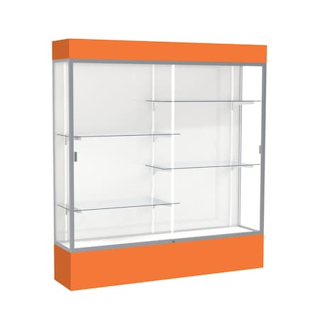 Ghent Lighted Floor Display Case 72x80x16, White, Satin 3176WB-SN-OR