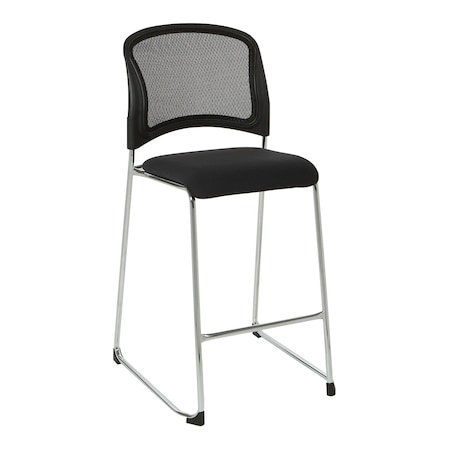 Office Star Products ProGrid Tall Stacking Visitors Chair, Black 88627C22-30