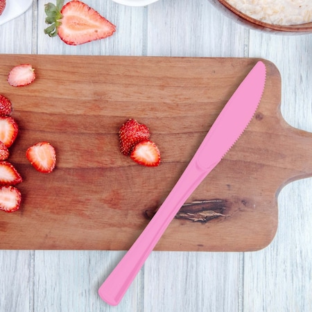 Smarty Had A Party Pink Disposable Plastic Party Knives, 600PK 410K-P-CASE