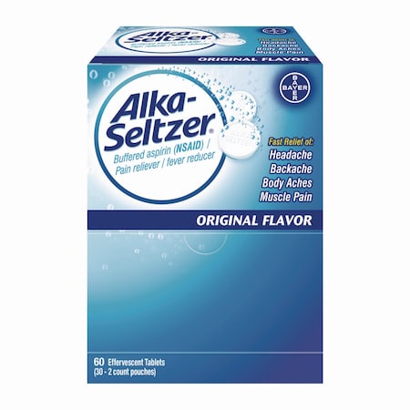 Alka-Seltzer Buffered Aspirin NSAID Tablets, 60PK 64038