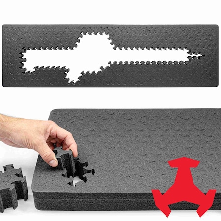 Eylar RAGAR 46in x 13.5in Reconfigurable & Reusable Protective XP Crosslinked Foam Insert RG00014-XP